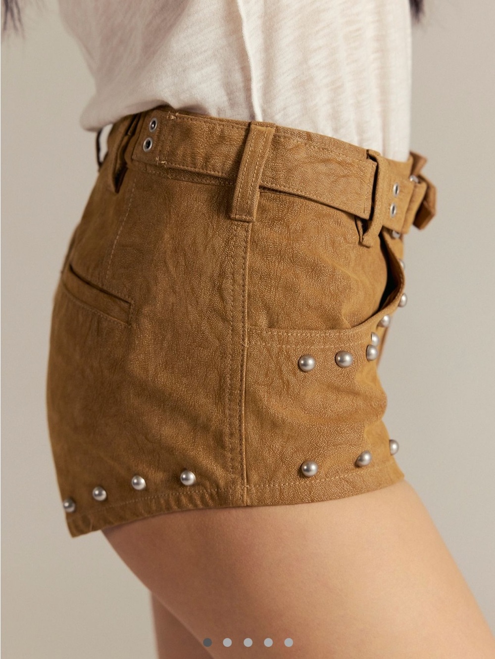 NWT Free People We The Free The Cool Kid Suede Micro Shorts - Size 2 - Tan